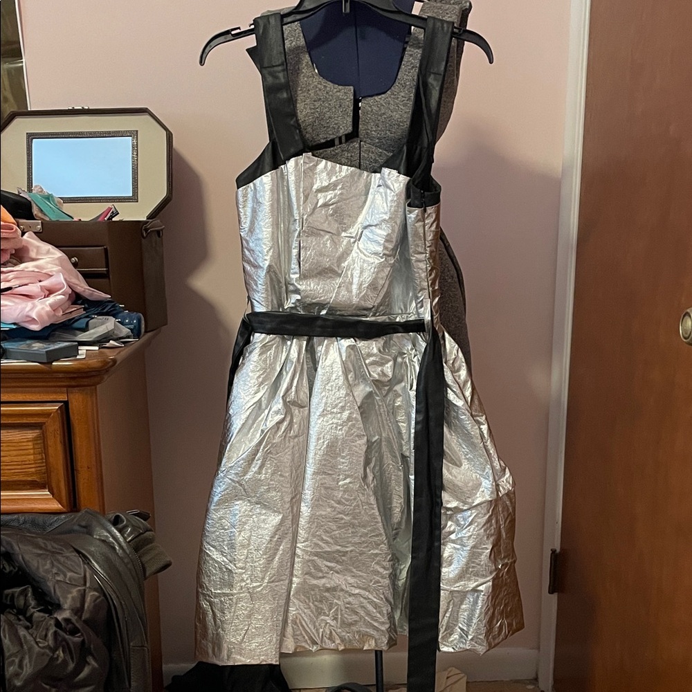 Marc by Marc Jacobs 2008 Silver Metallic Bubble Dress